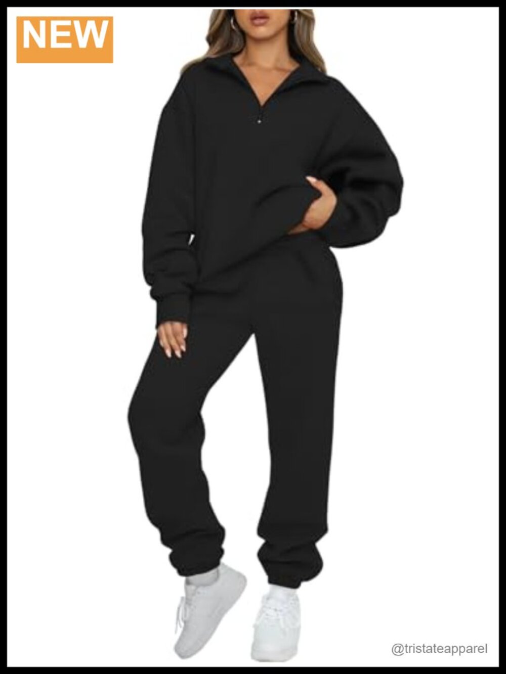 Women's 2 Piece Sweatsuits Lounge Set Half Zip Pullover Sweatpants Fleece